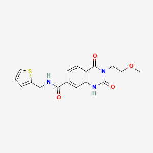 molecular formula C17H17N3O4S B2421695 3-(2-methoxyethyl)-2,4-dioxo-N-(thien-2-ylmethyl)-1,2,3,4-tetrahydroquinazoline-7-carboxamide CAS No. 892289-48-4