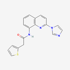 molecular formula C18H14N4OS B2421701 N-(2-(1H-咪唑-1-基)喹啉-8-基)-2-(噻吩-2-基)乙酰胺 CAS No. 1226432-22-9