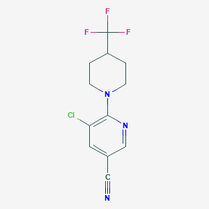 5-Chloro-6-[4-(trifluoromethyl)piperidin-1-yl]pyridine-3-carbonitrile