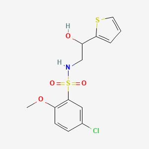 molecular formula C13H14ClNO4S2 B2421725 5-chloro-N-(2-hydroxy-2-(thiophen-2-yl)ethyl)-2-methoxybenzenesulfonamide CAS No. 1351653-73-0
