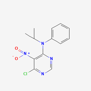 molecular formula C13H13ClN4O2 B2421730 6-chloro-N-isopropyl-5-nitro-N-phenyl-4-pyrimidinamine CAS No. 866151-09-9