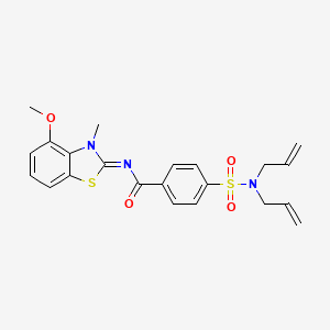 molecular formula C22H23N3O4S2 B2421734 (E)-4-(N,N-二烯丙基氨磺酰基)-N-(4-甲氧基-3-甲基苯并[d]噻唑-2(3H)-亚甲基)苯甲酰胺 CAS No. 441291-60-7