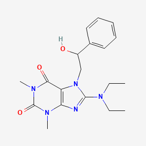 molecular formula C19H25N5O3 B2421739 8-(diethylamino)-7-(2-hydroxy-2-phenylethyl)-1,3-dimethyl-1H-purine-2,6(3H,7H)-dione CAS No. 1105197-01-0