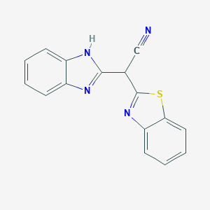 molecular formula C16H10N4S B242174 2-Benzimidazolyl(benzothiazolyl)acetonitrile 