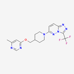 molecular formula C17H18F3N7O B2421741 6-(4-(((6-Methylpyrimidin-4-yl)oxy)methyl)piperidin-1-yl)-3-(trifluoromethyl)-[1,2,4]triazolo[4,3-b]pyridazine CAS No. 2320176-34-7