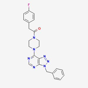 molecular formula C23H22FN7O B2421744 3-benzyl-7-{4-[(4-fluorophenyl)acetyl]piperazin-1-yl}-3H-[1,2,3]triazolo[4,5-d]pyrimidine CAS No. 1171885-18-9