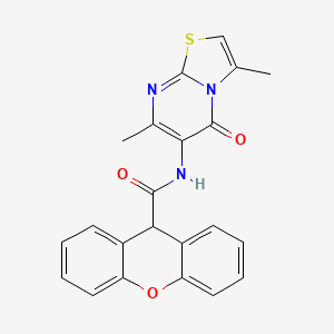 molecular formula C22H17N3O3S B2421749 N-(3,7-二甲基-5-氧代-5H-噻唑并[3,2-a]嘧啶-6-基)-9H-氧杂蒽-9-甲酰胺 CAS No. 946306-03-2
