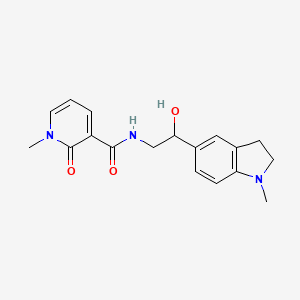 molecular formula C18H21N3O3 B2421755 N-(2-hydroxy-2-(1-methylindolin-5-yl)ethyl)-1-methyl-2-oxo-1,2-dihydropyridine-3-carboxamide CAS No. 1705037-06-4