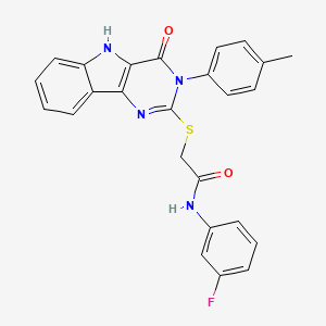 N-(3-fluorophenyl)-2-[[3-(4-methylphenyl)-4-oxo-5H-pyrimido[5,4-b]indol-2-yl]sulfanyl]acetamide
