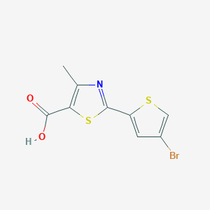 molecular formula C9H6BrNO2S2 B2421765 2-(4-Bromothiophen-2-yl)-4-methyl-1,3-thiazole-5-carboxylic acid CAS No. 1094231-85-2