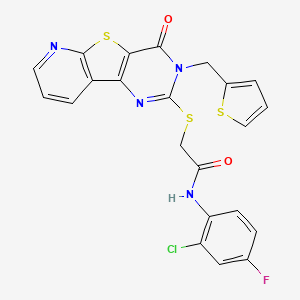 N-(2-chloro-4-fluorophenyl)-2-((4-oxo-3-(thiophen-2-ylmethyl)-3,4-dihydropyrido[3',2':4,5]thieno[3,2-d]pyrimidin-2-yl)thio)acetamide