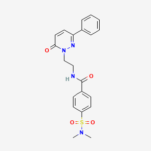 molecular formula C21H22N4O4S B2421770 4-(N,N-二甲基磺酰氨基)-N-(2-(6-氧代-3-苯基吡啶并哒嗪-1(6H)-基)乙基)苯甲酰胺 CAS No. 921825-65-2