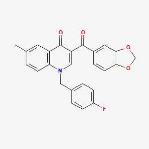 3-(2H-1,3-benzodioxole-5-carbonyl)-1-[(4-fluorophenyl)methyl]-6-methyl-1,4-dihydroquinolin-4-one