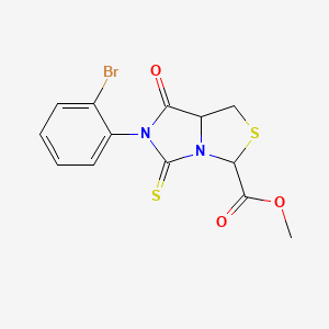 molecular formula C13H11BrN2O3S2 B2421782 methyl 6-(2-bromophenyl)-7-oxo-5-thioxotetrahydro-1H-imidazo[1,5-c][1,3]thiazole-3-carboxylate CAS No. 1008077-68-6