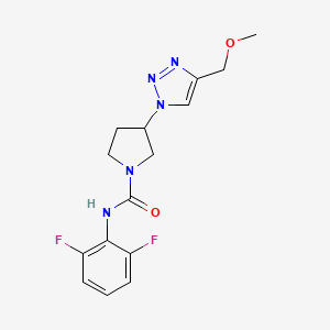 molecular formula C15H17F2N5O2 B2421785 N-(2,6-difluorophenyl)-3-(4-(methoxymethyl)-1H-1,2,3-triazol-1-yl)pyrrolidine-1-carboxamide CAS No. 2320422-27-1