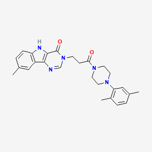 3-{3-[4-(2,5-dimethylphenyl)piperazin-1-yl]-3-oxopropyl}-8-methyl-3,5-dihydro-4H-pyrimido[5,4-b]indol-4-one