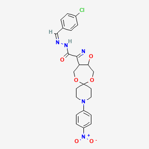 [N'-[(4-chlorophenyl)methylidene]-4,5-bis(hydroxymethyl)-4,5-dihydro-3-isoxazole carbohydrazide][1-(4-nitrophenyl)piperid-4-one]acetal