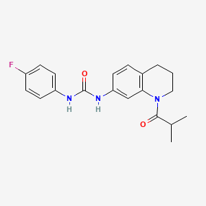 molecular formula C20H22FN3O2 B2421798 1-(4-氟苯基)-3-(1-异丁酰-1,2,3,4-四氢喹啉-7-基)脲 CAS No. 1202994-12-4