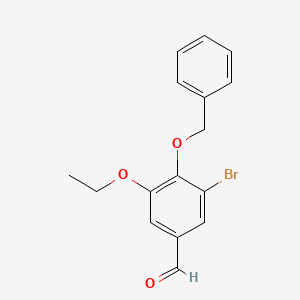 molecular formula C16H15BrO3 B2421809 4-(苄氧基)-3-溴-5-乙氧基苯甲醛 CAS No. 428476-06-6