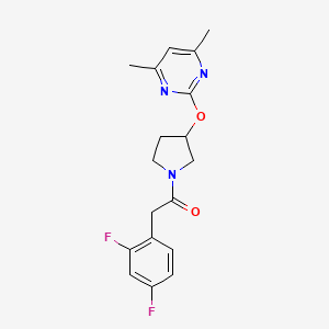 2-(2,4-Difluorophenyl)-1-(3-((4,6-dimethylpyrimidin-2-yl)oxy)pyrrolidin-1-yl)ethanone