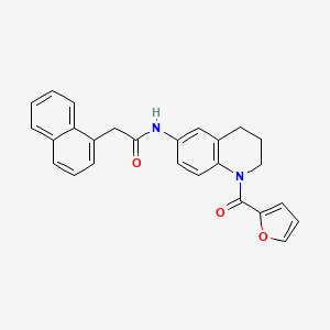 molecular formula C26H22N2O3 B2421822 N-[1-(呋喃-2-羰基)-3,4-二氢-2H-喹啉-6-基]-2-萘-1-基乙酰胺 CAS No. 941949-47-9