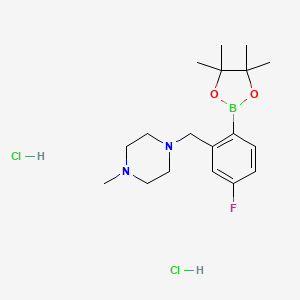 molecular formula C18H30BCl2FN2O2 B2421838 4-Fluoro-2-[(4-methyl-1-piperazinyl)methyl]phenylboronic Acid Pinacol Ester Dihydrochloride CAS No. 2096340-30-4