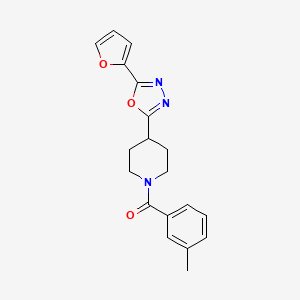 (4-(5-(Furan-2-yl)-1,3,4-oxadiazol-2-yl)piperidin-1-yl)(m-tolyl)methanone