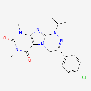 molecular formula C18H19ClN6O2 B2421850 3-(4-chlorophenyl)-1-isopropyl-7,9-dimethyl-7,9-dihydro-[1,2,4]triazino[3,4-f]purine-6,8(1H,4H)-dione CAS No. 919020-09-0