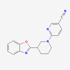 6-[3-(1,3-Benzoxazol-2-yl)piperidin-1-yl]pyridine-3-carbonitrile