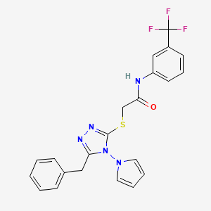 2-{[5-benzyl-4-(1H-pyrrol-1-yl)-4H-1,2,4-triazol-3-yl]sulfanyl}-N-[3-(trifluoromethyl)phenyl]acetamide