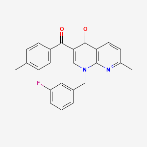 molecular formula C24H19FN2O2 B2421864 1-(3-fluorobenzyl)-7-methyl-3-(4-methylbenzoyl)-1,8-naphthyridin-4(1H)-one CAS No. 892298-07-6