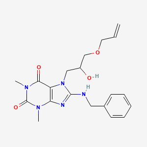 molecular formula C20H25N5O4 B2421873 7-(3-(烯丙氧基)-2-羟基丙基)-8-(苄氨基)-1,3-二甲基-1H-嘌呤-2,6(3H,7H)-二酮 CAS No. 876891-76-8