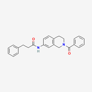 molecular formula C25H24N2O2 B2421877 N-(2-benzoyl-1,2,3,4-tetrahydroisoquinolin-7-yl)-3-phenylpropanamide CAS No. 955745-29-6