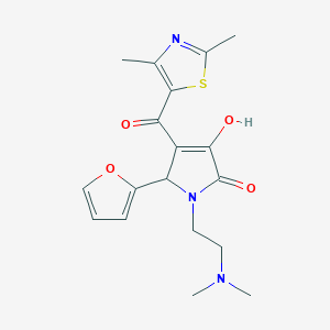 molecular formula C18H21N3O4S B2421879 1-(2-(dimethylamino)ethyl)-4-(2,4-dimethylthiazole-5-carbonyl)-5-(furan-2-yl)-3-hydroxy-1H-pyrrol-2(5H)-one CAS No. 627817-10-1