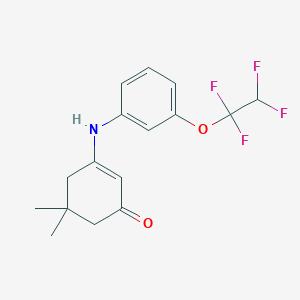 molecular formula C16H17F4NO2 B2421889 5,5-二甲基-3-((3-(1,1,2,2-四氟乙氧基)苯基)氨基)环己-2-EN-1-酮 CAS No. 1023575-30-5