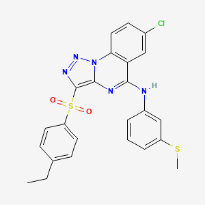 molecular formula C24H20ClN5O2S2 B2421896 7-chloro-3-[(4-ethylphenyl)sulfonyl]-N-[3-(methylsulfanyl)phenyl][1,2,3]triazolo[1,5-a]quinazolin-5-amine CAS No. 893788-66-4