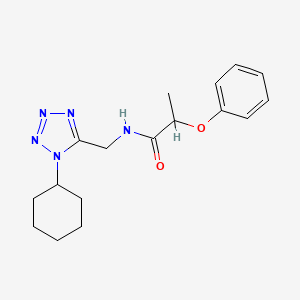 molecular formula C17H23N5O2 B2421901 N-((1-cyclohexyl-1H-tetrazol-5-yl)methyl)-2-phenoxypropanamide CAS No. 921144-34-5