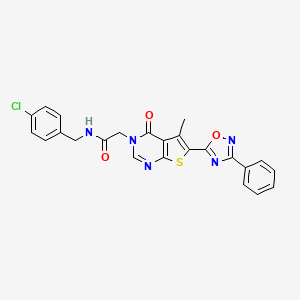 N-(4-chlorobenzyl)-2-(5-methyl-4-oxo-6-(3-phenyl-1,2,4-oxadiazol-5-yl)thieno[2,3-d]pyrimidin-3(4H)-yl)acetamide