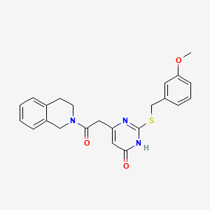 molecular formula C23H23N3O3S B2421904 6-(2-(3,4-dihydroisoquinolin-2(1H)-yl)-2-oxoethyl)-2-((3-methoxybenzyl)thio)pyrimidin-4(3H)-one CAS No. 1105237-32-8
