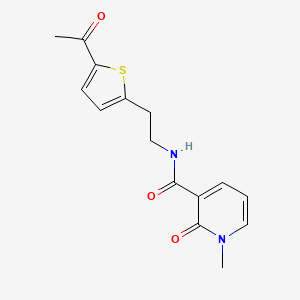 molecular formula C15H16N2O3S B2421910 N-(2-(5-acetylthiophen-2-yl)ethyl)-1-methyl-2-oxo-1,2-dihydropyridine-3-carboxamide CAS No. 2034569-68-9