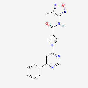 molecular formula C17H16N6O2 B2421916 N-(4-methyl-1,2,5-oxadiazol-3-yl)-1-(6-phenylpyrimidin-4-yl)azetidine-3-carboxamide CAS No. 2034620-10-3