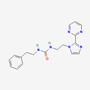 1-phenethyl-3-(2-(2-(pyrimidin-2-yl)-1H-imidazol-1-yl)ethyl)urea