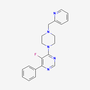 molecular formula C20H20FN5 B2421922 5-Fluoro-4-phenyl-6-[4-(pyridin-2-ylmethyl)piperazin-1-yl]pyrimidine CAS No. 2380010-04-6