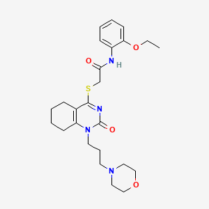 N-(2-ethoxyphenyl)-2-((1-(3-morpholinopropyl)-2-oxo-1,2,5,6,7,8-hexahydroquinazolin-4-yl)thio)acetamide