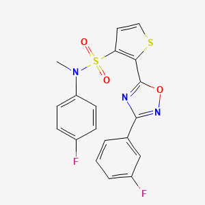 N-(4-fluorophenyl)-2-[3-(3-fluorophenyl)-1,2,4-oxadiazol-5-yl]-N-methylthiophene-3-sulfonamide