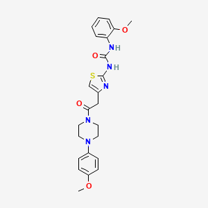 molecular formula C24H27N5O4S B2421964 1-[4-[2-Keto-2-[4-(4-methoxyphenyl)piperazino]ethyl]thiazol-2-yl]-3-(2-methoxyphenyl)urea CAS No. 897621-78-2
