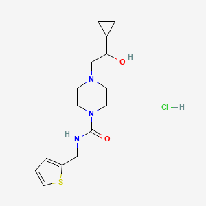 4-(2-cyclopropyl-2-hydroxyethyl)-N-(thiophen-2-ylmethyl)piperazine-1-carboxamide hydrochloride