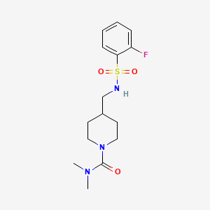 4-((2-fluorophenylsulfonamido)methyl)-N,N-dimethylpiperidine-1-carboxamide