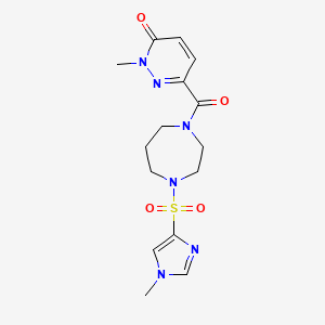2-methyl-6-(4-((1-methyl-1H-imidazol-4-yl)sulfonyl)-1,4-diazepane-1-carbonyl)pyridazin-3(2H)-one