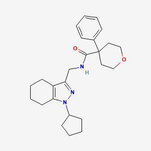 N-((1-cyclopentyl-4,5,6,7-tetrahydro-1H-indazol-3-yl)methyl)-4-phenyltetrahydro-2H-pyran-4-carboxamide